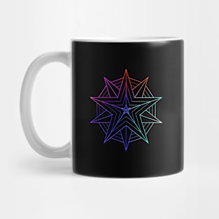 Neon Geometric Glyph Mandala Sigil Rune Sign Seal Cool Blue and Violet  - 397 Mug